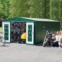 biohort europa 7 dark green metal shed