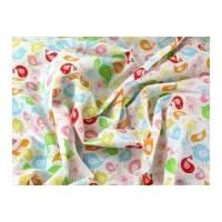 birds print polycotton dress fabric multicoloured