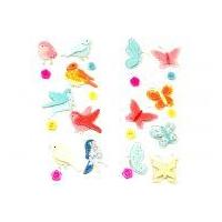 birds buttons butterflies adhesive craft embellishments