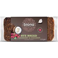 Biona Cranberry & Coconut Rye Bread (500g)