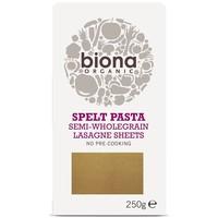 biona organic whole spelt lasagne 250g
