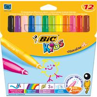 Bic Kids Visa XL Felt Tip Pens Assorted Colours Pack 12