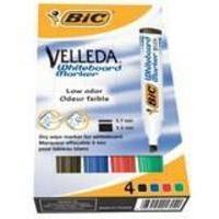 Bic Velleda Whiteboard Marker Chisel Tip Assorted Wallet of