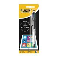Bic 2-in-1 Stylus Medium Ballpoint Pen 1.0mm Tip 0.4mm Line (Black) Blister Pack of 1 Pen
