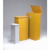 bin fire retardant freestndg beige body blue lidfr5002