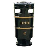 BIN - LITTER FREE STANDING 94 LITRES DOMED LID - BLACK