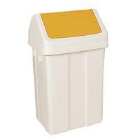 bin swing top 50 litres white body with yellow top