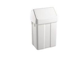 BIN - SWING TOP - 50 LITRES WHITE BODY WITH WHITE TOP