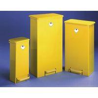 bin fire retardant mobile yellow body lid fr5005