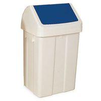 bin swing top 50 litres white body with blue top