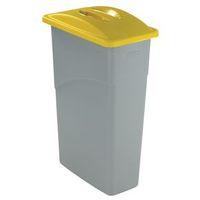 BIN - SLIM JIM - 87L CAP. GREY BODY/YELLOW LID 760x590x280mm