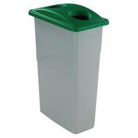 BIN - SLIM JIM - 87L CAP. GREY BODY / GREEN LID 760x590x280mm