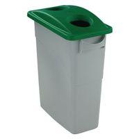 bin slim jim 605l capgrey body green lid 630x590x280mm