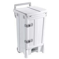 bin front open 90 litres white body and lid