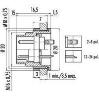 Binder 09-0127-80-07 Series 723 Miniature Circular Connector Nominal current: 5 A Number of pins: 7