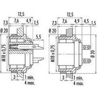 Binder 09-0316-80-05 Series 682 Miniature Circular Connector Nominal current: 6 A Number of pins: 5