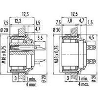 Binder 09-0112-80-04 Series 723 Miniature Circular Connector Nominal current: 6 A Number of pins: 4