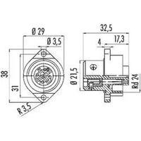 Binder 09-4224-00-04 693-09-4224-00-04 Standard Circular Connector Series 693 Nominal current: 16 A Number of pins: 3 +