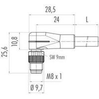 Binder Sensor Cable For Inductive Proximity Sensors M8 X 1 Type (misc.) M8 x 1 Angled plug socket with screw locking