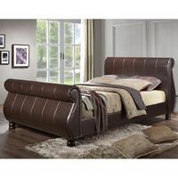 birlea marseille 5ft kingsize faux leather bed brown