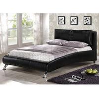 Birlea Carnaby 4FT 6 Double Faux Leather Bed - Black