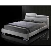 birlea signature 4ft 6 double faux leather bed white