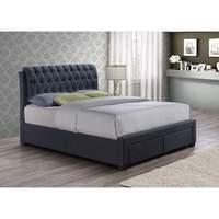 birlea valentino double 2 drawer storage bed charcoal fabric