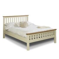 birlea new hampshire 5ft kingsize high end bed cream oak