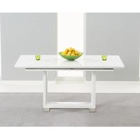 bianco 160cm white high gloss extending dining table