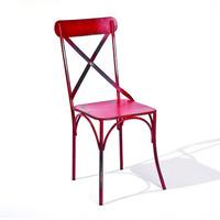 bistro metal dining chair in red