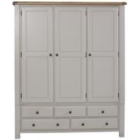 Birlea Woodstock Grey Wardrobe - 3 Door 5 Drawer