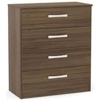 Birlea Lynx Walnut Chest of Drawer - 4 Drawer