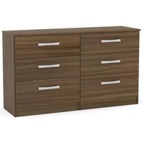 birlea lynx walnut chest of drawer 6 drawer