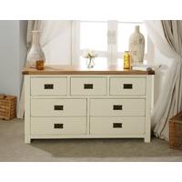 birlea new hampshire cream and oak chest of drawer 3 over 4 drawer