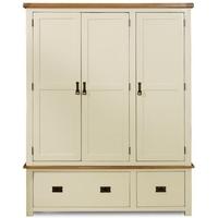 birlea new hampshire cream and oak wardrobe 3 door 2 drawer