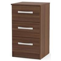 Birlea Lynx Walnut Bedside Cabinet - 3 Drawer