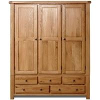 birlea woodstock oak wardrobe 3 door 5 drawer