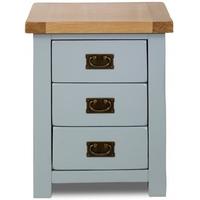 Birlea New Hampshire Grey and Oak Bedside Cabinet - 3 Drawer