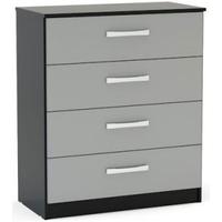 birlea lynx black and grey gloss chest of drawer 4 drawer