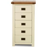birlea new hampshire cream and oak chest of drawer 5 drawer