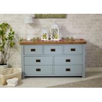 Birlea New Hampshire Grey and Oak Chest of Drawer - 3 Over 4 Drawer