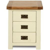 Birlea New Hampshire Cream and Oak Bedside Cabinet - 3 Drawer