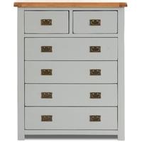 Birlea New Hampshire Grey and Oak Chest of Drawer - 4+2 Drawer