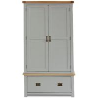 Birlea New Hampshire Grey and Oak Wardrobe - 2 Door 1 Drawer