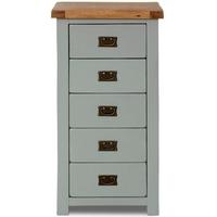 Birlea New Hampshire Grey and Oak Chest of Drawer - 5 Drawer