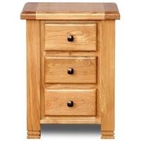 Birlea Woodstock Oak Bedside Cabinet - 3 Drawer