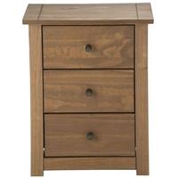 Birlea Santiago Pine Bedside Cabinet - 3 Drawer