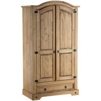 Birlea Corona Pine Wardrobe - 2 Door and 1 Drawer