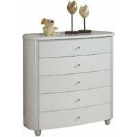 birlea aztec white gloss chest of drawer 5 drawer wide