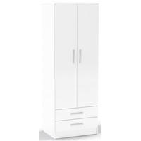 Birlea Lynx White Gloss Wardrobe - 2 Door Combi